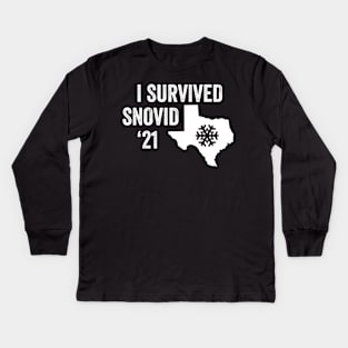 I survived Snovid 21 Kids Long Sleeve T-Shirt